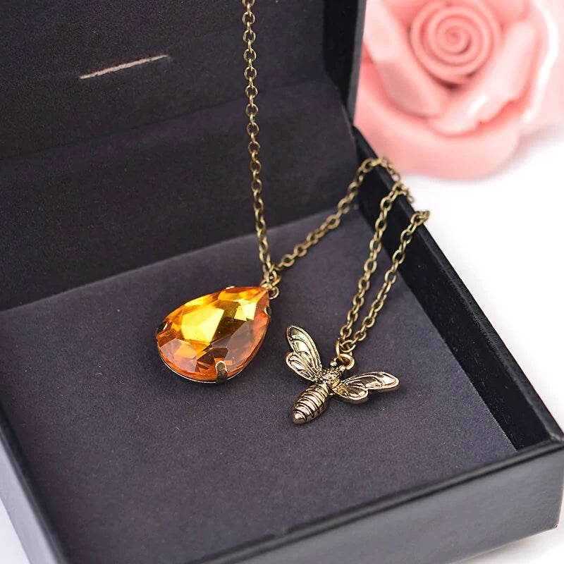 Amber Crystal Pendant