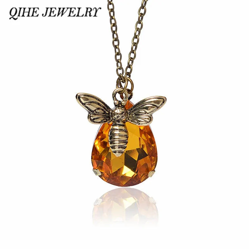 Amber Crystal Pendant